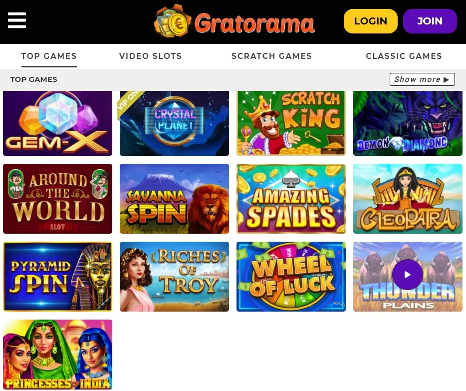 Gratorama game